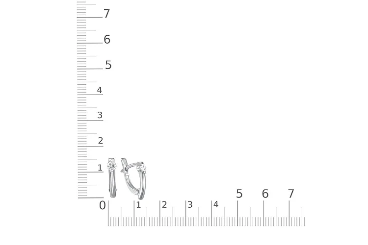 Серьги из белого золота с 2 бриллиантами