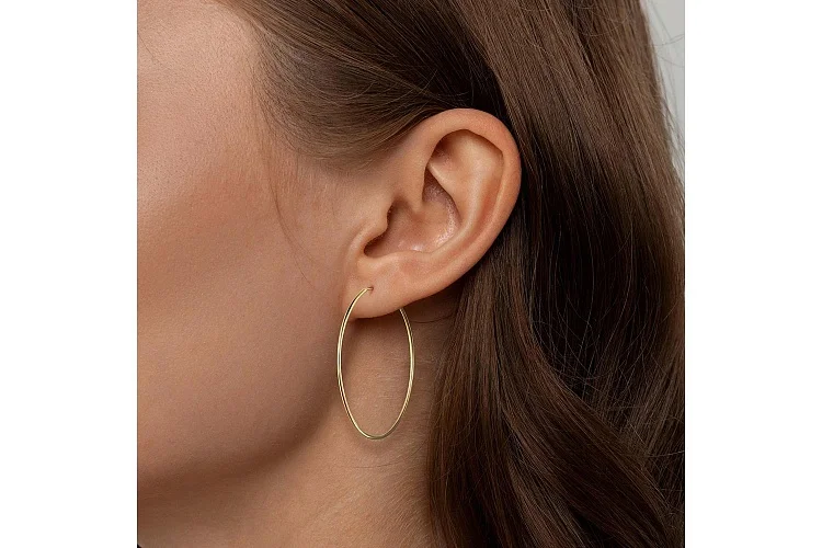 Серьги-конго из жёлтого золота без вставок