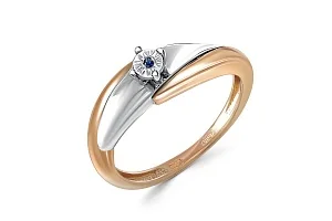 Кольцо из красного золота с сапфиром