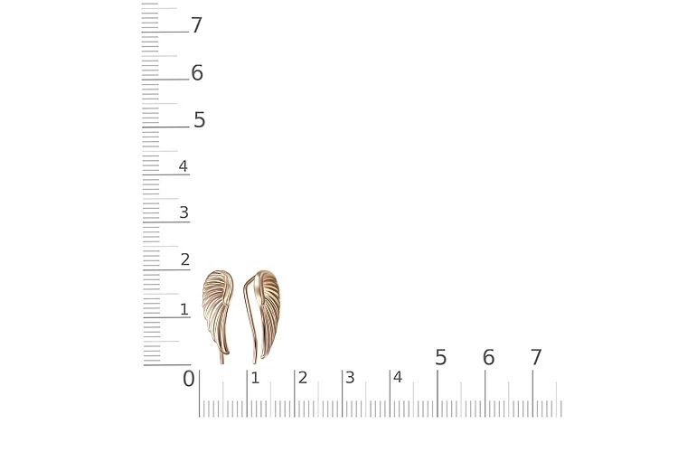 Серьги Крылья из красного золота без вставок