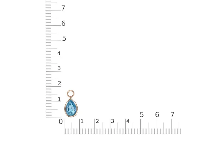 Подвеска серёг-трансформеров из красного золота с топазом swiss