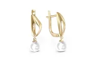 Серьги из жёлтого золота с 2 жемчужинами