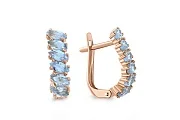 Серьги Дорожки из красного золота с 12 топазами sky