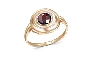 Кольцо из красного золота с гранатом