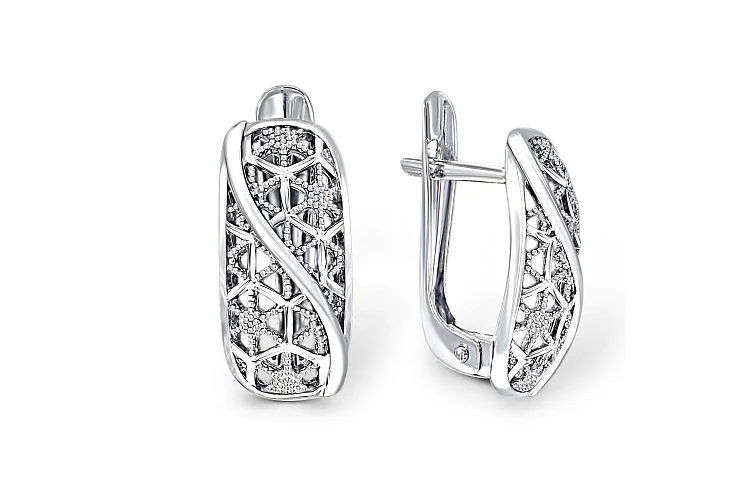 Серьги из белого золота без вставок