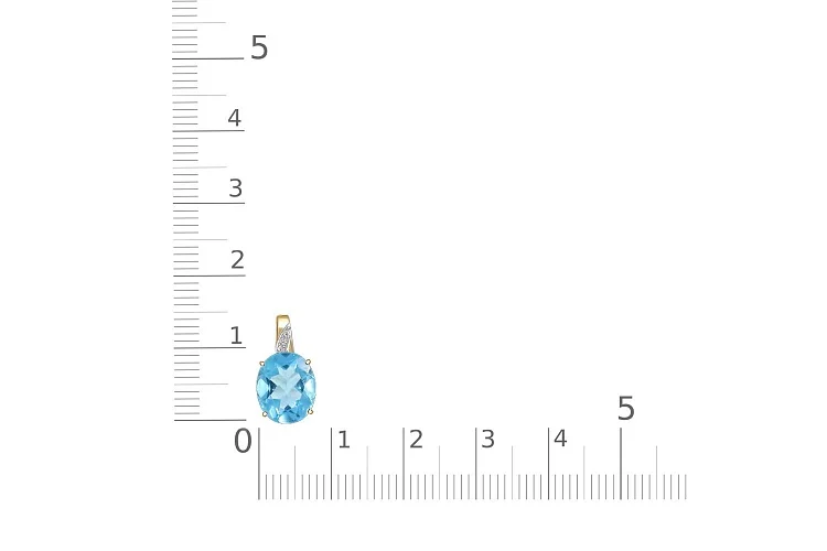 Подвеска из жёлтого золота с кварцем и 3 фианитами