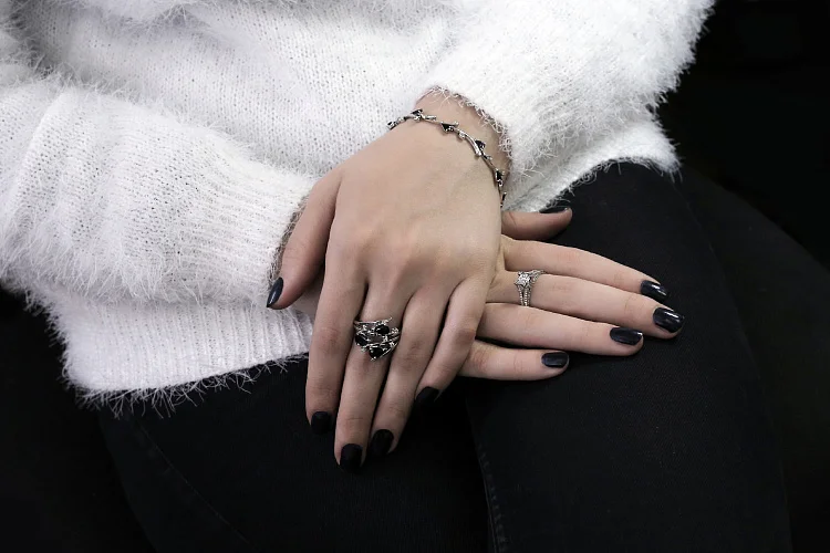 Браслет Дорожка из белого золота с 10 сапфирами и 20 бриллиантами