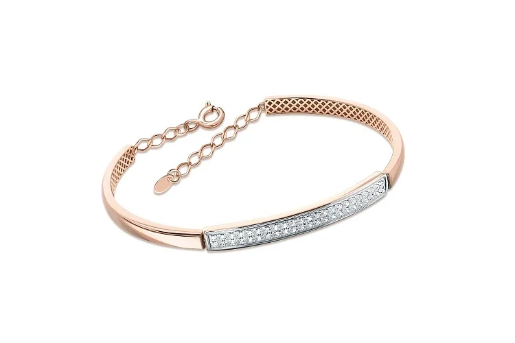 Браслет Дорожка из красного золота с 138 фианитами