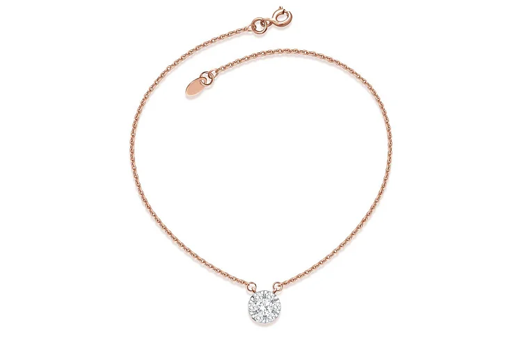 Колье из красного золота с 7 муассанитами