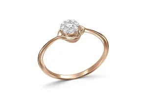 Кольцо Малинка из красного золота с 9 бриллиантами