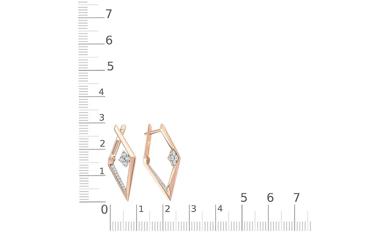 Серьги Дорожки из красного золота с 26 бриллиантами