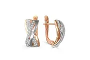 Серьги из красного золота с 62 фианитами