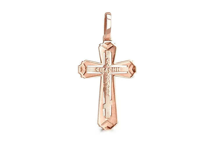 Крест из красного золота без вставок