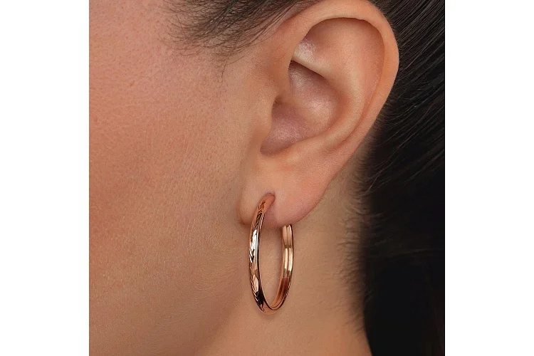 Серьги-конго из красного золота без вставок