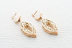 Серьги из красного золота без вставок