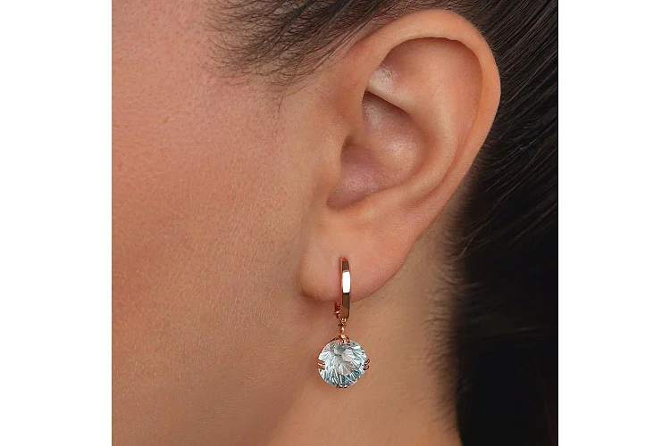 Серьги из красного золота с 2 топазами sky