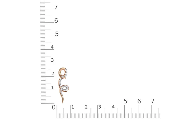 Подвеска Змея из красного золота с 24 фианитами