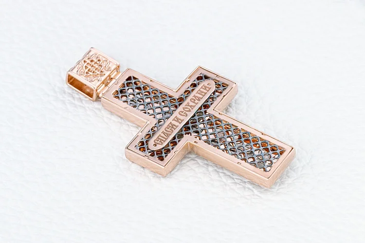 Крест из красного золота без вставок