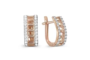 Серьги из красного золота с 44 фианитами