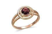 Кольцо из красного золота с гранатом