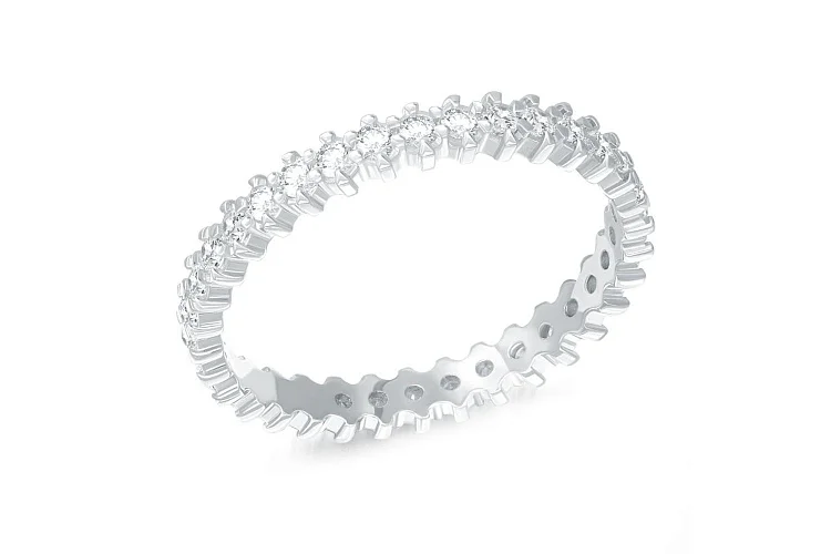 Кольцо Дорожка из белого золота с 34 фианитами