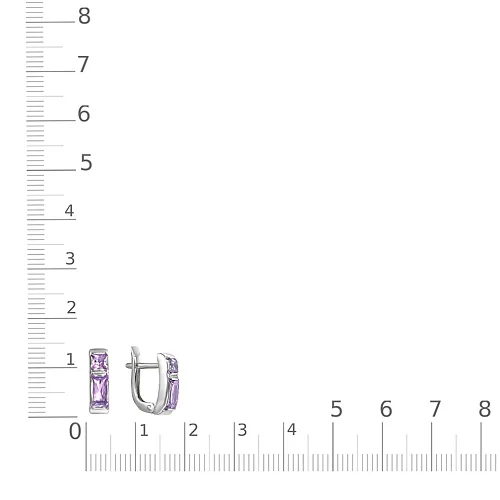 Серьги из белого золота с 4 аметистами