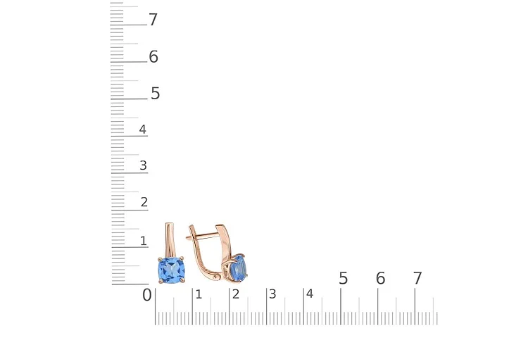 Серьги из красного золота с 2 топазами swiss