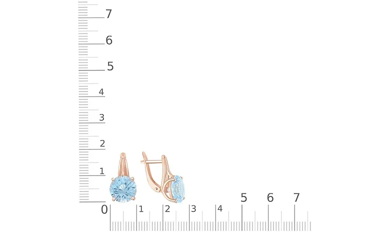 Серьги из красного золота с 2 топазами sky