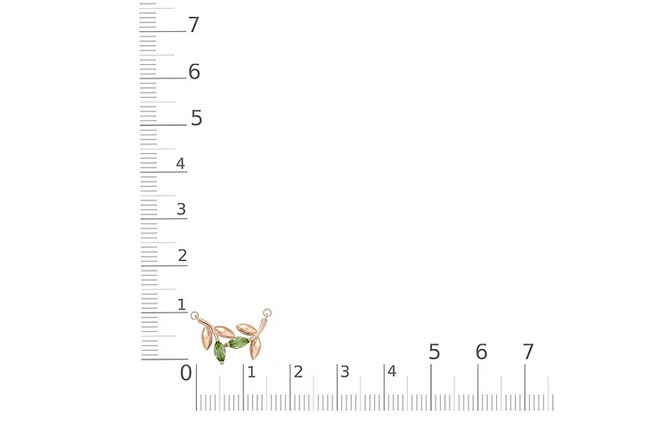 Колье Веточка из красного золота с 2 хризолитами