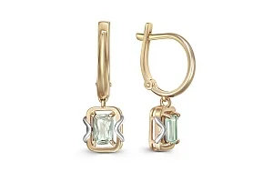 Серьги из жёлтого золота с 2 аметистами