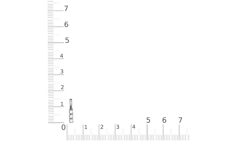 Подвеска из белого золота с 3 фианитами