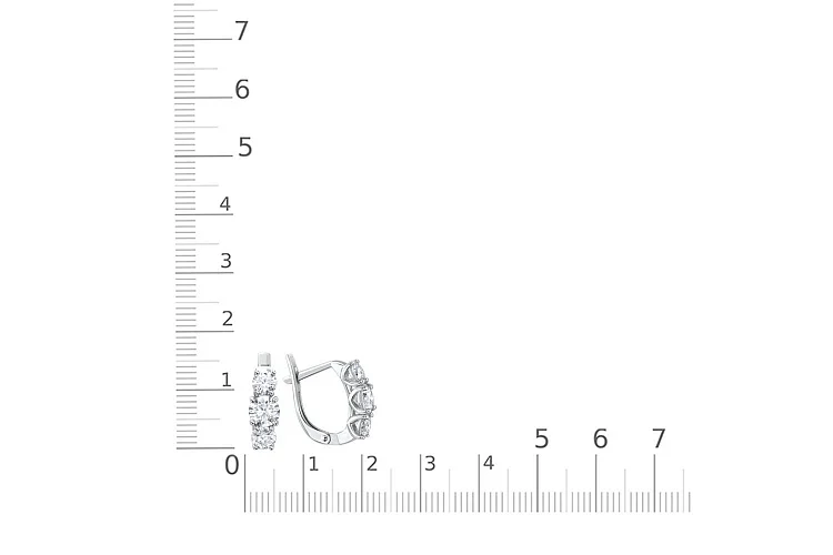 Серьги из белого золота с 6 муассанитами