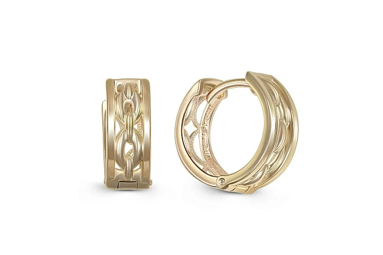 Серьги из жёлтого золота без вставок