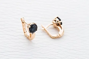 Серьги из красного золота с 2 сапфирами