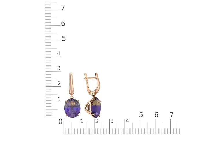 Серьги из красного золота с 2 наноситалами