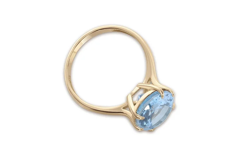 Кольцо из жёлтого золота с топазом sky