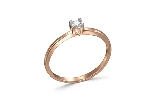 Кольцо из красного золота с бриллиантом