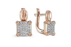 Серьги из красного золота с 48 бриллиантами