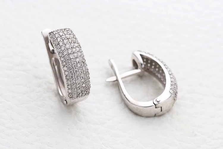 Серьги Дорожки из белого золота с 172 бриллиантами
