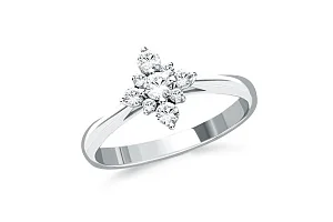 Кольцо из белого золота с 9 муассанитами