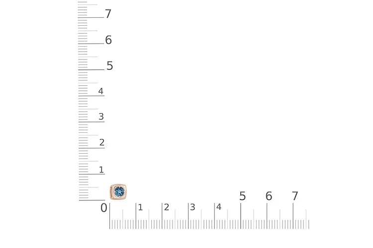 Кулон Квадрат из красного золота с топазом лондон