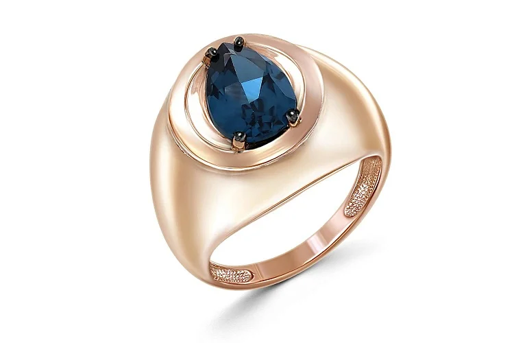 Кольцо из красного золота с ситаллом
