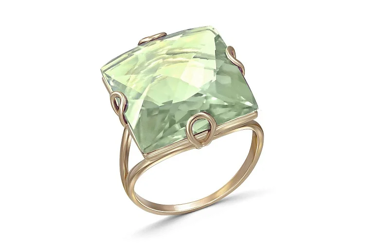 Кольцо из жёлтого золота с ситаллом