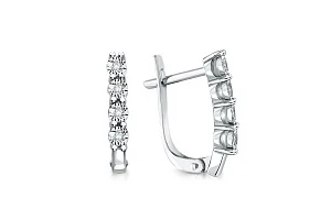 Серьги Дорожки из белого золота с 8 бриллиантами