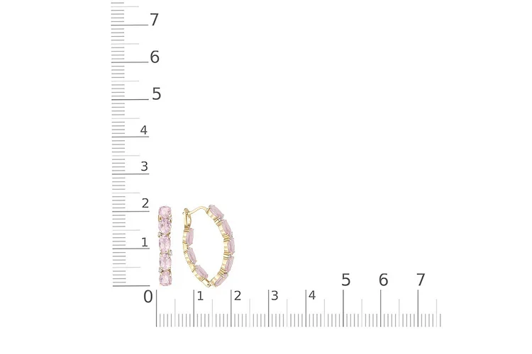 Серьги из жёлтого золота с 16 кварцами и 8 фианитами