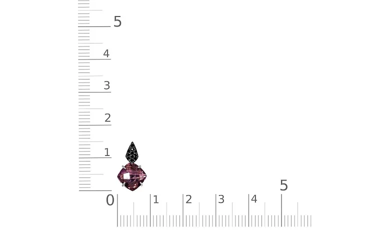 Подвеска из белого золота с ситаллом и 14 фианитами