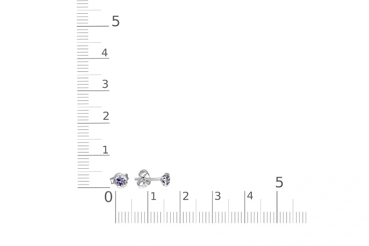 Серьги-пусеты из белого золота с 2 танзанитами