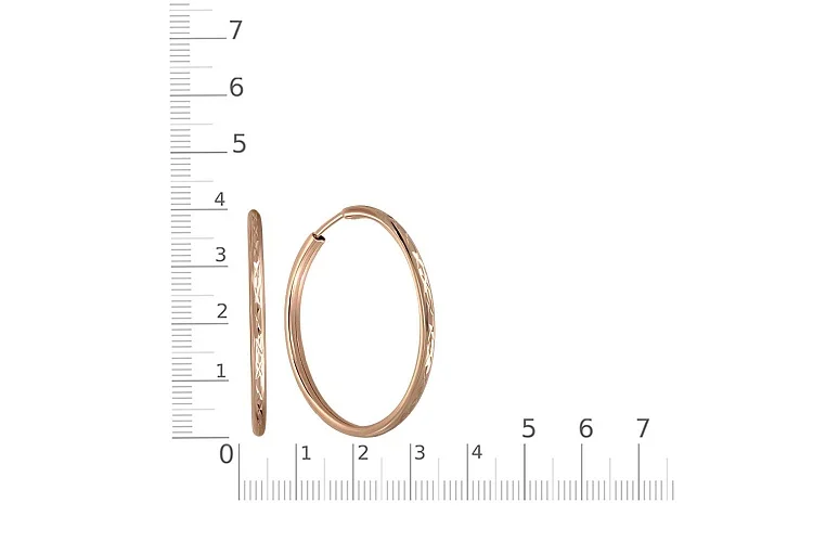 Серьги-конго из красного золота без вставок