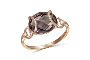 Кольцо из красного золота с раухтопазом