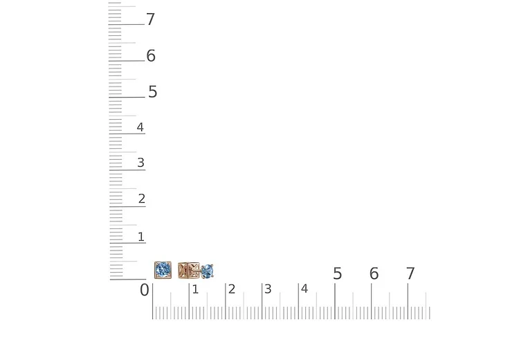 Серьги-пусеты из красного золота с 2 топазами swiss